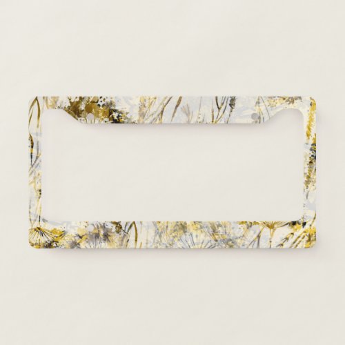 Abstract watercolor background dandelion juniper license plate frame