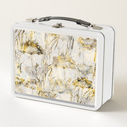 Abstract watercolor background dandelion juniper metal lunch box