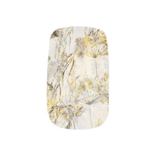 Abstract watercolor background: dandelion, juniper minx nail art