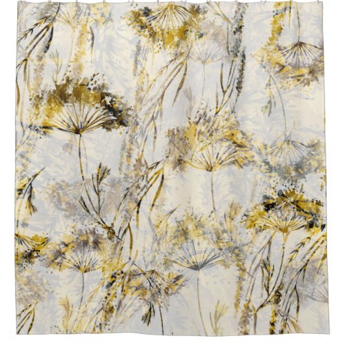 Abstract watercolor background dandelion juniper shower curtain