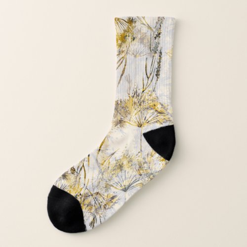 Abstract watercolor background dandelion juniper socks