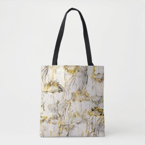 Abstract watercolor background dandelion juniper tote bag