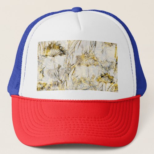 Abstract watercolor background dandelion juniper trucker hat