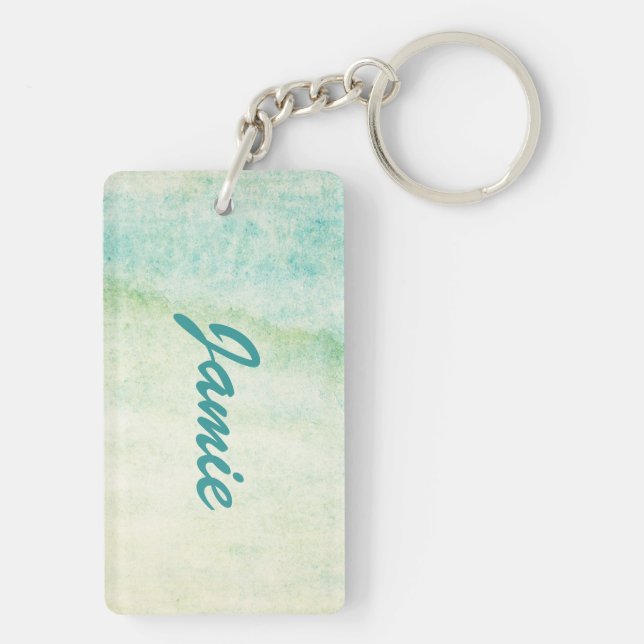 Abstract  watercolor background keychain (Back)