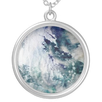 Abstract Watercolor Background On Grunge Paper 2 Silver Plated Necklace by watercoloring at Zazzle