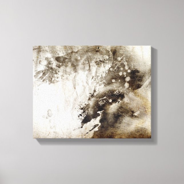Abstract watercolor background on grunge paper canvas print (Front)