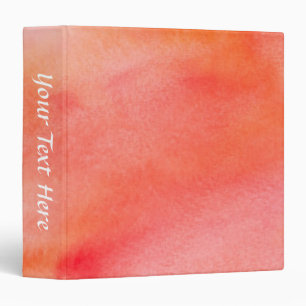 Abstract Watercolor Background - Orange 3 Ring Binder