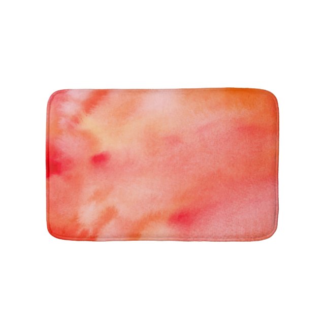 Abstract Watercolor Background - Orange Bath Mat (Front)