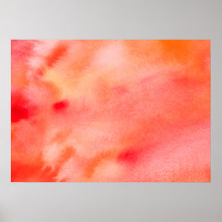 Abstract Watercolor Background - Orange Poster