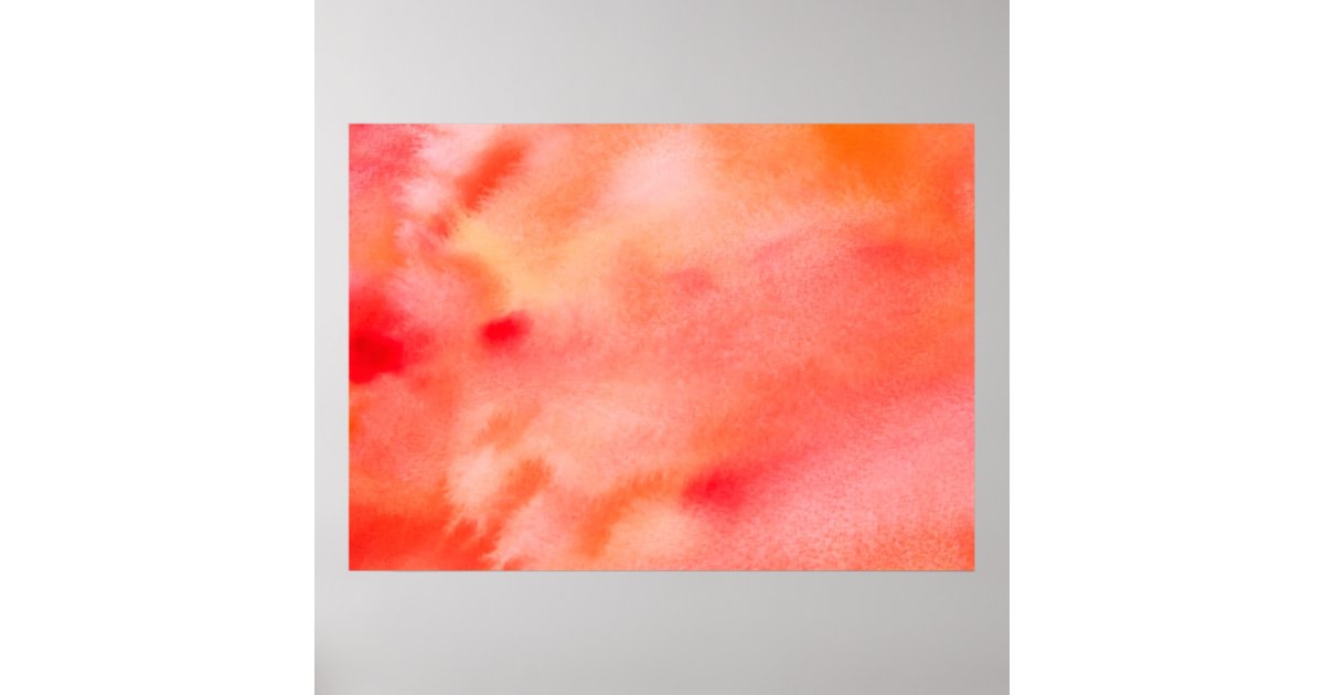 Abstract Watercolor Background Orange Poster Zazzle Com