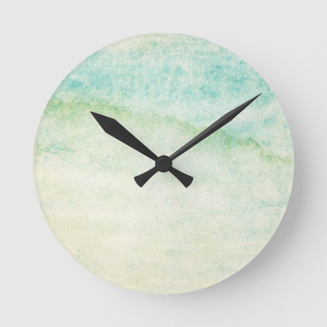 Abstract  watercolor background round clock (Front)