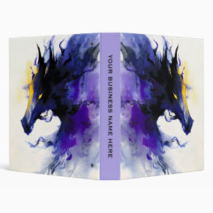 Abstract Watercolor Black Horse Portrait 3 Ring Binder