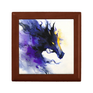Abstract Watercolor Black Horse Portrait Gift Box