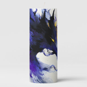 Abstract Watercolor Black Horse Portrait Pillar Candle