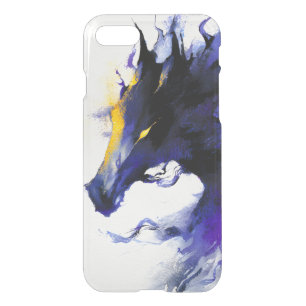 Abstract Watercolor Black Horse Portrait iPhone SE/8/7 Case