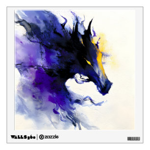 Abstract Watercolor Black Horse Portrait Wall Decal