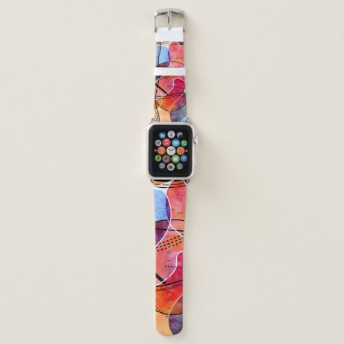 Abstract Watercolor Black White Pattern Apple Watch Band