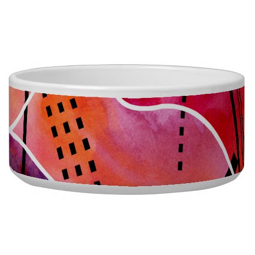 Abstract Watercolor Black White Pattern Bowl