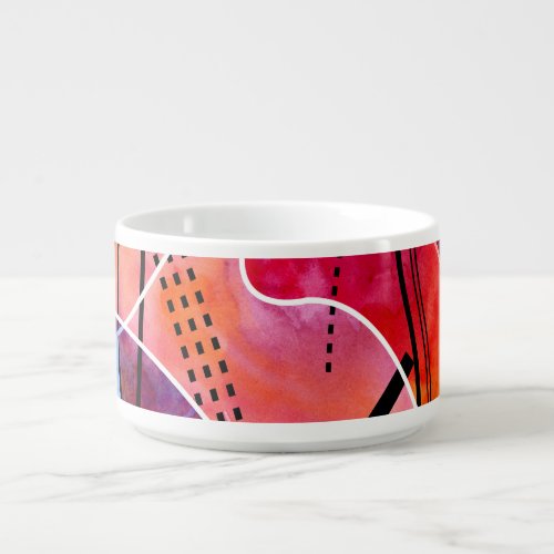 Abstract Watercolor Black White Pattern Bowl