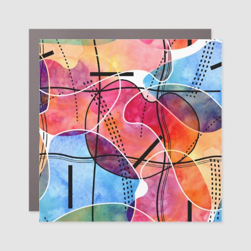 Abstract Watercolor Black White Pattern Car Magnet