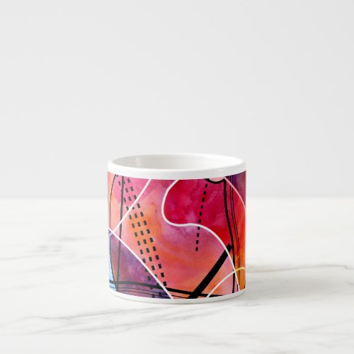Abstract Watercolor Black White Pattern Espresso Cup