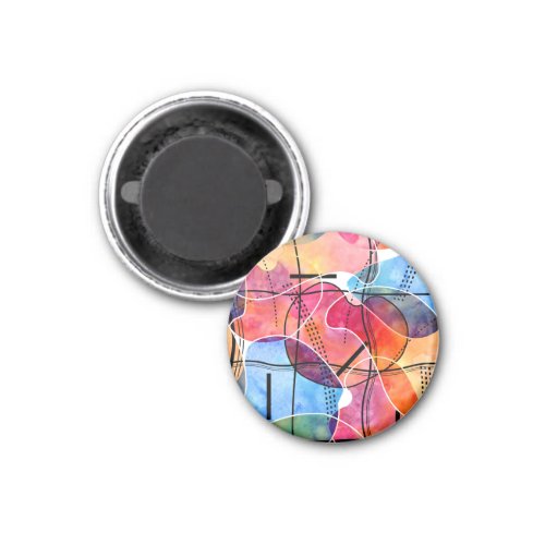Abstract Watercolor Black White Pattern Magnet