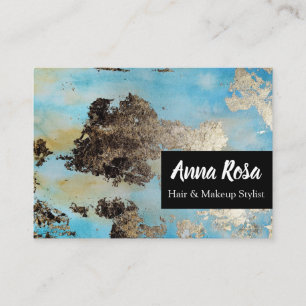 *Abstract Watercolor Blue Black Silver Exciting Business Card