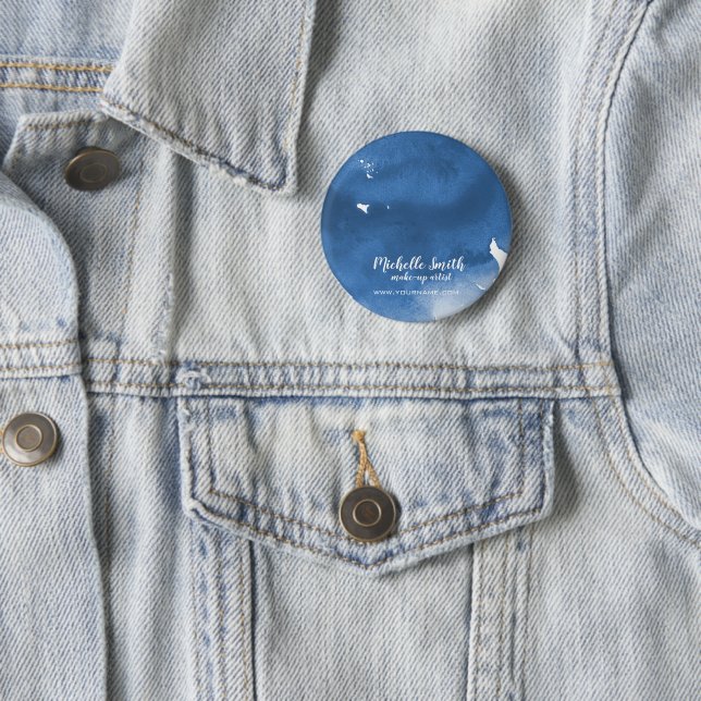 Abstract watercolor blue color splash brush stroke button (In Situ)