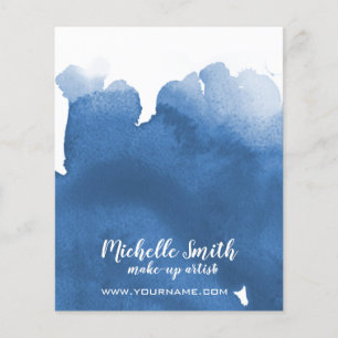 Abstract watercolor blue color splash brush stroke flyer