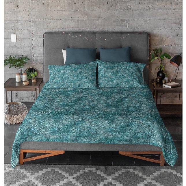 Abstract Watercolor Blue Green Texture Pattern Duvet Cover (Creator Uploaded)