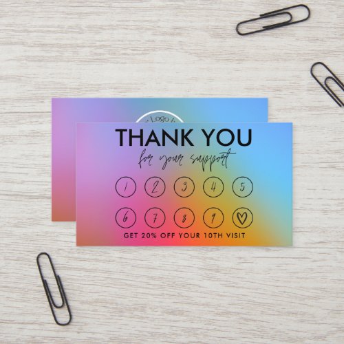 Abstract Watercolor Blue Logo Discount Card
