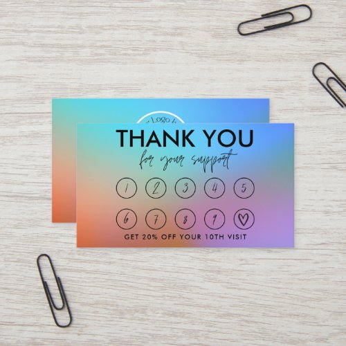 Abstract Watercolor Blue Logo Discount Card