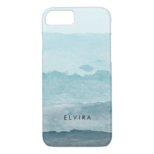 Abstract watercolor blue sea iPhone 87 case