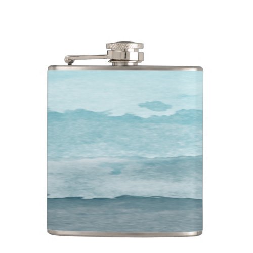 Abstract watercolor blue sea flask