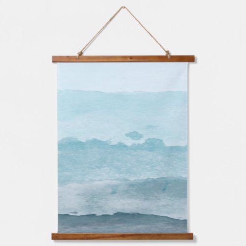 Abstract watercolor blue sea hanging tapestry