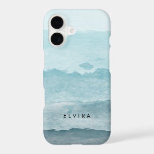 Abstract watercolor blue sea iPhone 17 case