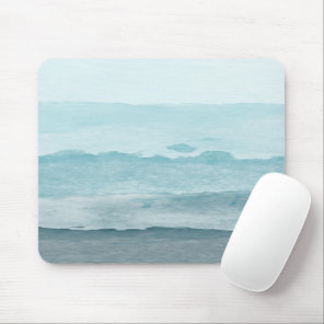 Abstract watercolor blue sea mouse pad