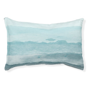 Abstract watercolor blue sea pet bed