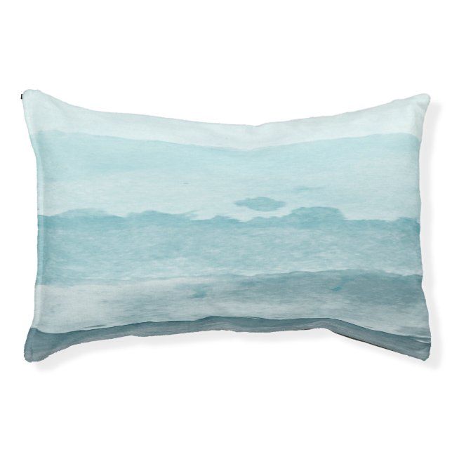 Abstract watercolor blue sea pet bed (Front)