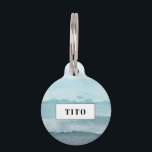 Abstract watercolor blue sea pet ID tag<br><div class="desc">A beautiful abstract watercolor sea landscape. A blue palette reminiscing of the beach and the ocean.</div>