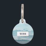 Abstract watercolor blue sea pet ID tag<br><div class="desc">A beautiful abstract watercolor sea landscape. A blue palette reminiscing of the beach and the ocean.</div>
