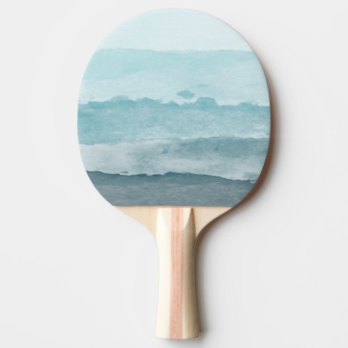 Abstract watercolor blue sea ping pong paddle