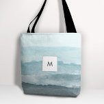 Abstract watercolor blue sea tote bag<br><div class="desc">A beautiful abstract watercolor sea landscape. A blue palette reminiscing of the beach and the ocean.</div>