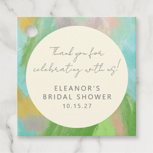 Abstract Watercolor Bridal Shower Custom Thank You Favor Tags