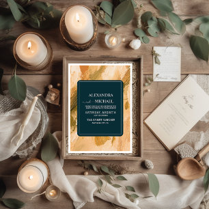 Abstract Watercolor Brush Stroke Wedding Invitation