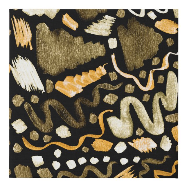 Abstract watercolor brush strokes pattern faux canvas print (Front)