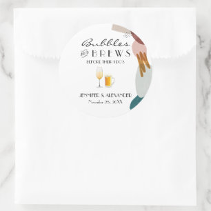 Abstract Watercolor Bubbles & Brews Classic Round Sticker