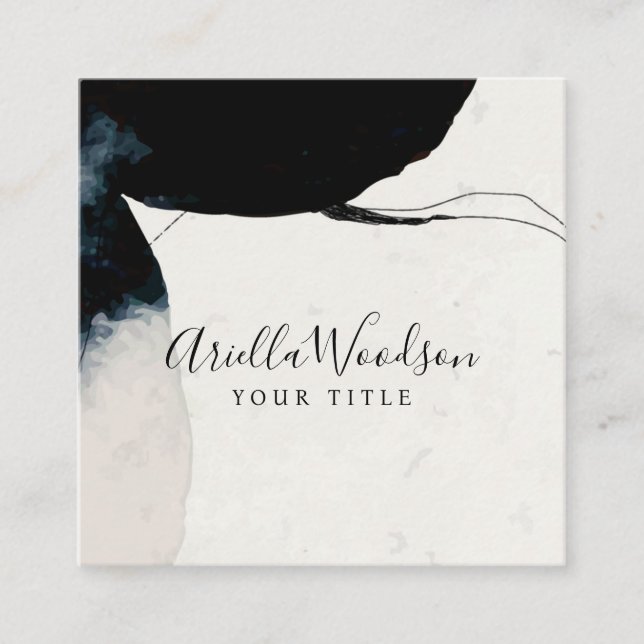 Abstract Watercolor Business Card (Front)