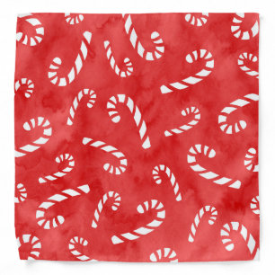 Abstract Watercolor Candy Cane Pattern Bandana