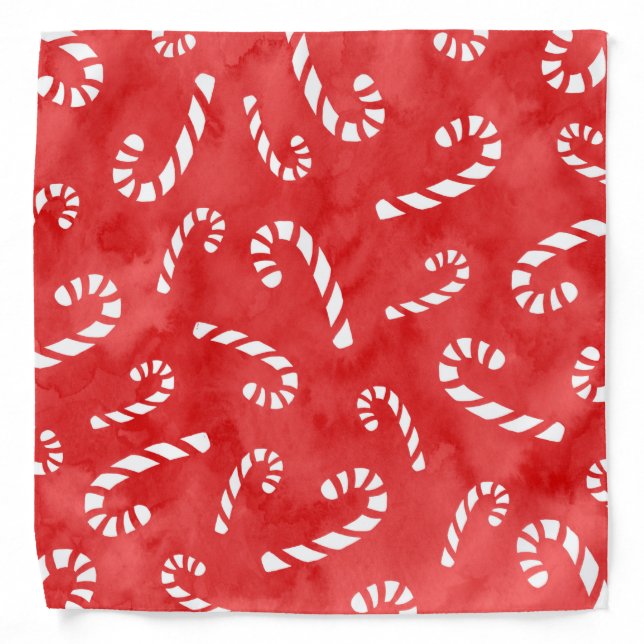 Abstract Watercolor Candy Cane Pattern Bandana (Front)
